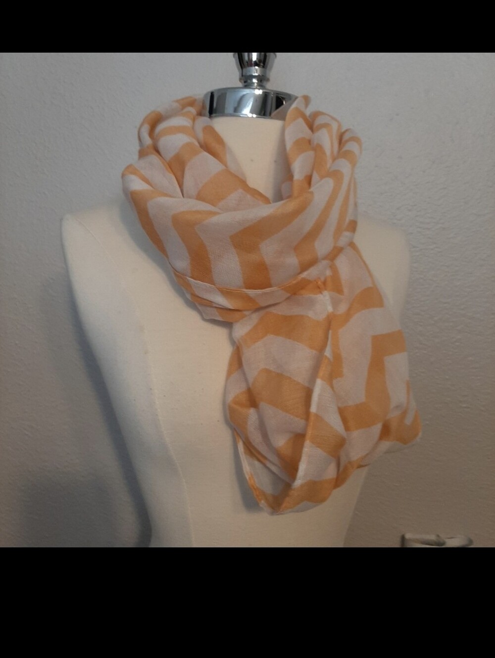 Chevron Fall Infinity Scarf Womens orange white
